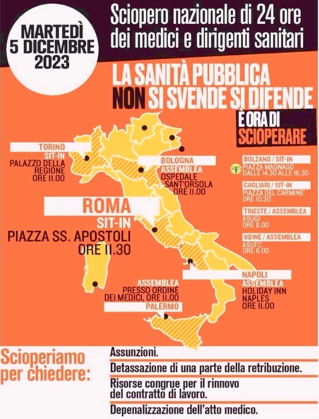 5 Dicembre 2023 : Sciopero Nazionale Di Medici E Infermieri. Delusione ...